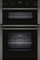 Neff U1ACE2AG3B N50 Series Built-In Double Oven – Black Glass with Graphite Grey Trim