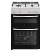Indesit ITG6GW 60cm Twin Cavity Gas Cooker – White
