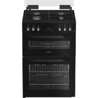 Hotpoint HDG6GDCB1 60cm Double Oven Gas Cooker – Black