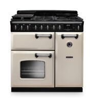 Rangemaster CLDL90DFPPCR/CM1 90cm Classic Deluxe Dual Fuel Range Cooker – Pale Cream with Chrome Trim