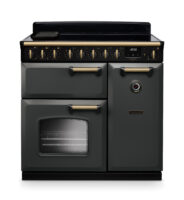 Rangemaster CLDL90EiPSLT/AB1 90cm Classic Deluxe Induction Range Cooker – Slate with Antique Brass Trim