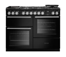 Rangemaster NEXO110DFPCBL/CM1 110cm Nexus Dual Fuel Range Cooker – Charcoal Black with Chrome Trim